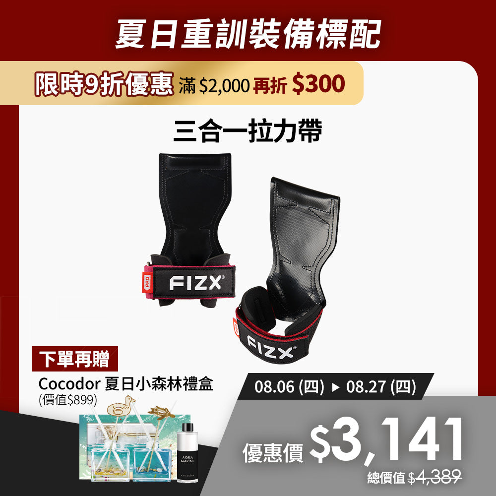 【8月限時優惠】滿$2,000再折$300｜FIZX 專業三合一拉力帶｜軍規級訓練輔具